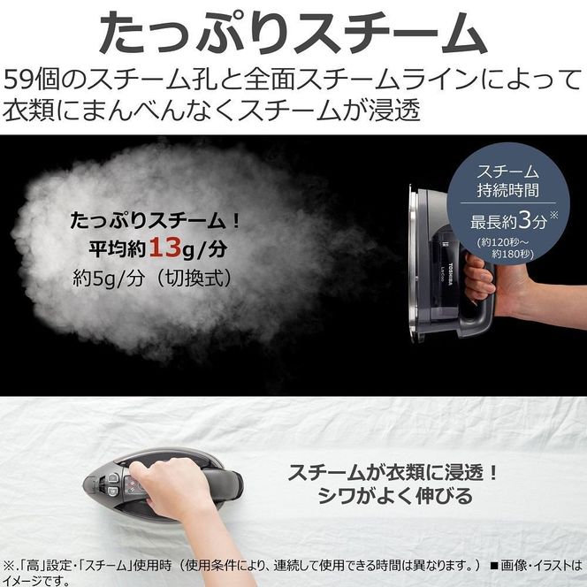 東芝 アイロン コードレス パワフルスチーム TA-FDX970(K) 141305_KV13