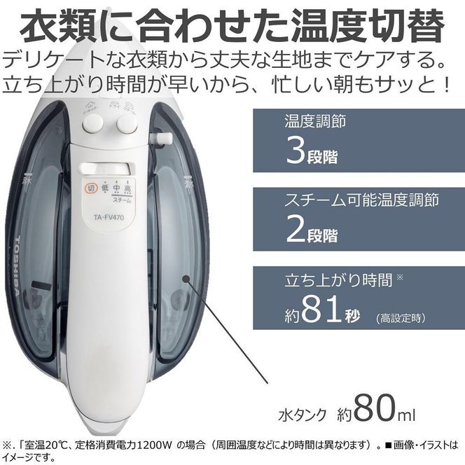 東芝 アイロン コードレス TA-FV470(L) パワフルスチーム 141305_KV14