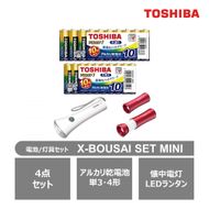 東芝 防災グッズ アルカリ乾電池単3・4形 懐中電灯 LEDランタン付ライト X-BOUSAI SET MINI 141305_KV34