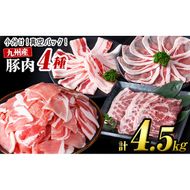 【数量限定】小分け・真空パック!九州産豚肉4種セット＜計4.5kg(計14P)＞【志布志】 b5-182