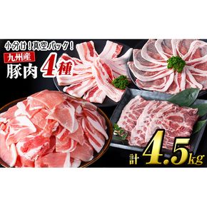 【数量限定】小分け・真空パック!九州産豚肉4種セット＜計4.5kg(計14P)＞【志布志】 b3-012