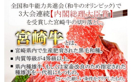 ＜宮崎牛 切り落とし 合計1kg（200g×5）＞翌月末迄に順次出荷【a0331_ty】