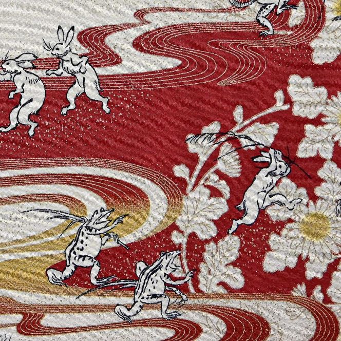 【三陽商事】鳥獣戯画 丹後ちりめん2幅風呂敷 菊水［ 京都 風呂敷 ふろしき バッグ 人気 おすすめ エコ おしゃれ 収納 お弁当 和柄 お取り寄せ 通販 送料無料 ふるさと納税 ］ 261009_B-BY67