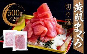 天然　黄肌まぐろ切り落し1kg (500g×2パック)　小分け パック  静岡県 御前崎    訳あり  マグロ 鮪 便利 刺身 食べやすい スライス 天然 赤身 新鮮 海鮮丼 寿司 魚 魚介類 海鮮 食品 お取り寄せ 冷凍  送料無料 222232_AK005