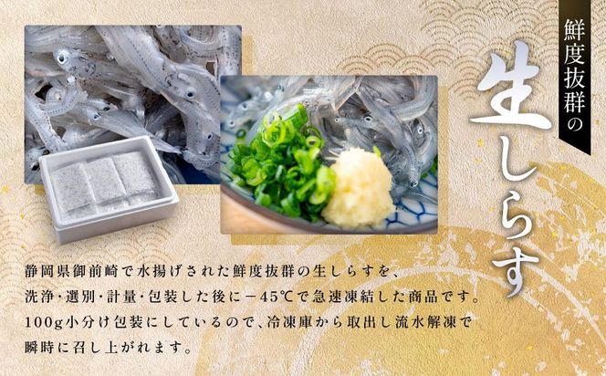 【年内発送】冷凍生しらす　700g（100g × 7）静岡県御前崎産  生しらす丼 7杯分 小分け 個包装 便利 大容量 徳用 海鮮丼  使いやすい食べきりサイズ どんぶり 刺身 おつまみ おかず 惣菜 晩ごはん 222232_BC010