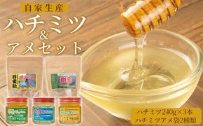 自家生産はちみつ３本＆オリジナル飴２袋セット 222232_BL008