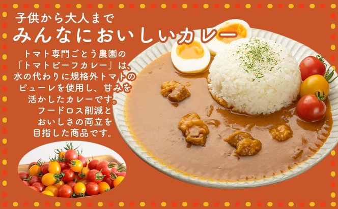 高糖度の完熟トマトを使用 510トマトビーフカレー（箱付き・パウチ包装タイプ）4パック  訳あり 人にも環境にも優しい エコ こだわり レトルト カレー  シチュー おいしい 人気 リピート多数 非常食 保存食 長期保存 防災食 備蓄食 災害用品 災害用保存食 防災グッズ 防災用品 222232_BR002
