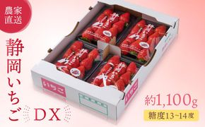 【2026年度 先行予約】 農家直送！静岡いちご　DX　糖度13～14度　1100g 程度（270～280g×4パック）甘くて地元大人気！やみつきリピーター多数　御前崎産　数量限定 222232_CR003