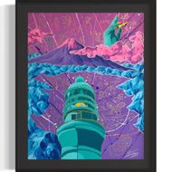 アクリル絵画 オーダー作品 F10(530mm×455mm)サイズ【絵画：御前崎の風景 / 額：ブラック】 222232_CT002VC06