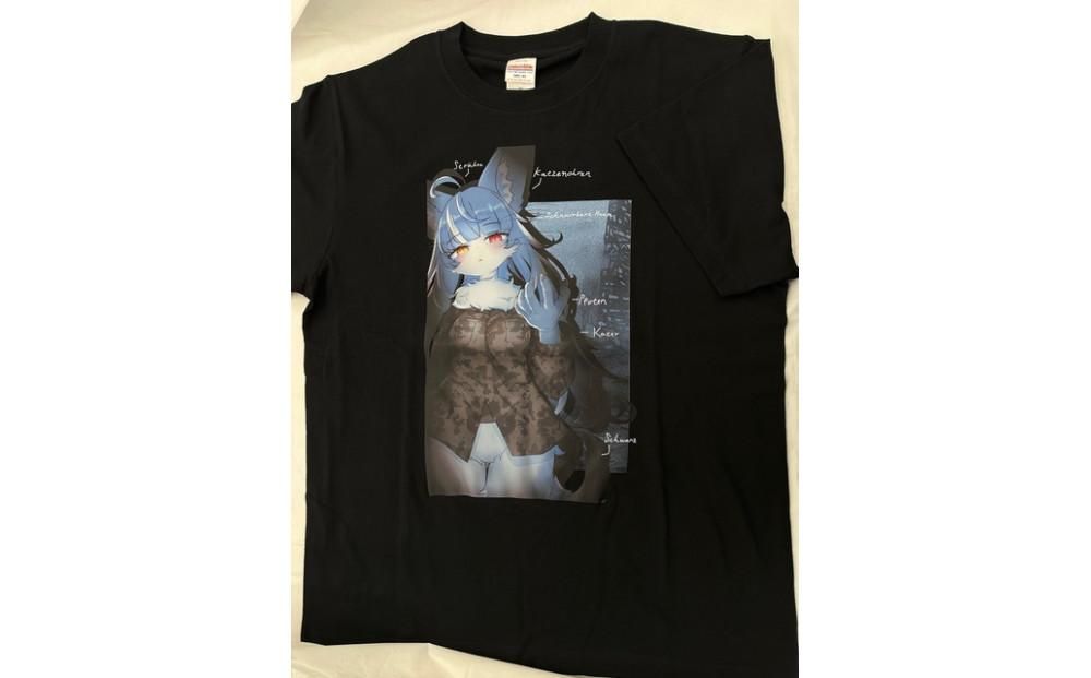 おまねこ転写プリントTシャツ 黒[LLサイズ] 222232_CX002VC04
