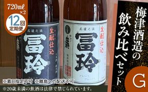 696.【12回定期便】梅津酒造の飲み比べセットG （720ml×2本）　※着日指定不可　　※離島への配送不可 313726_AC032