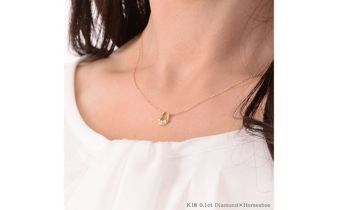 【心葉/京都kokoroba kyoto】K18 天然ダイヤモンド 葵×馬蹄ネックレス 261009_B-WV03