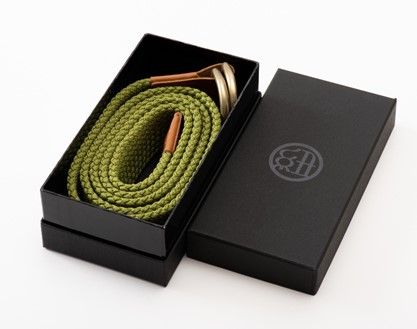 [P028] 組紐ベルト「CLVER」ダブルD（30mm）　ライトグリーン