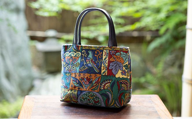 【京都三昌】ゴブラン織り手提げ［ 京都 バッグ 職人 手作り 手提げ 鞄 麻の葉 ちりめん 上品 カジュアル フォーマル 雑貨 人気 おすすめ 外出 おでかけ お取り寄せ 通販 送料無料 ふるさと納税 ］ 261009_B-NE07