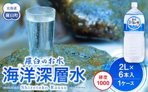 知床深海の水 硬度1000 2L×6本 海洋深層水 北海道 知床 羅臼 らうす 世界自然遺産 天然 ミネラル マグネシウム 国産 常備水 備蓄 硬水 清涼飲料水 生産者 支援 応 016942_AK038