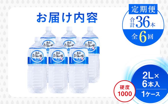 年6回！北海道 羅臼（らうす）のお水 海洋深層水2L×6本定期便  知床 世界自然遺産 国産 備蓄 常備水 ペットボトル ミネラル 清涼飲料水 生産者 支援 応 016942_AK035