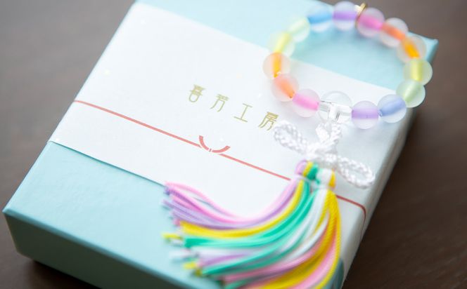 【意匠京念珠板倉】京念珠 数珠屋がつくる 虹色ストラップ［ 京都 数珠 念珠 人気 おすすめ 化粧箱入 証明書付 京都府伝統産業優秀技術 お取り寄せ 通販 送料無料 ふるさと納税 ］ 261009_B-VJ12