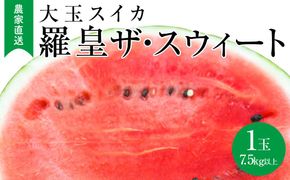 【2026年産先行予約】大玉スイカ『羅皇ザ・スウィート』（こちらの西瓜は大栄西瓜ではありません） ◇2026年7月上旬～7月中旬頃に順次発送 313726_BE001