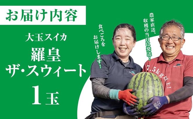 【2026年産先行予約】大玉スイカ『羅皇ザ・スウィート』（こちらの西瓜は大栄西瓜ではありません） ◇2026年7月上旬～7月中旬頃に順次発送 313726_BE001