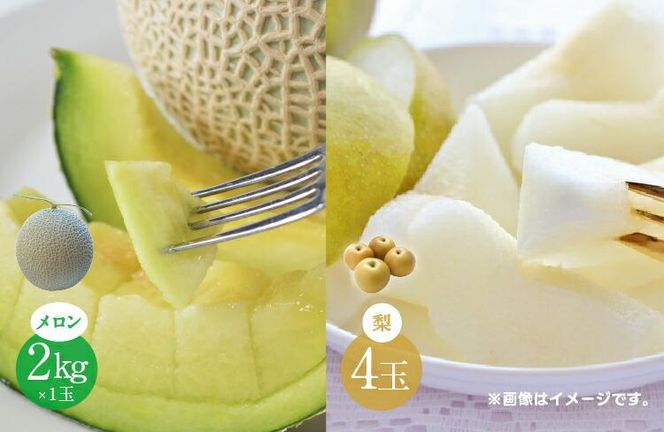【先行予約】924.【ふるさと納税】【青肉系メロン】ディーバ（メロン）と旬の梨セット※離島への配送不可（北海道、沖縄本島は配送可能） 313726_BQ002