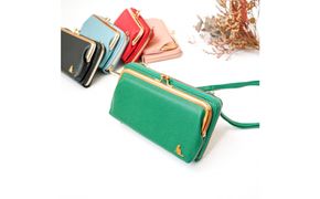 【グリーン】スマホショルダー お財布ショルダー がま口 がま口財布 スマホポーチ スマホポシェット 232238_CM031VC02