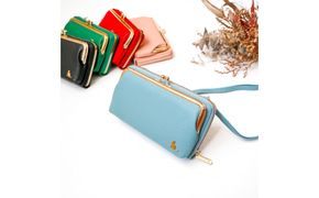 【ライトブルー】スマホショルダー お財布ショルダー がま口 がま口財布 スマホポーチ スマホポシェット 232238_CM031VC04