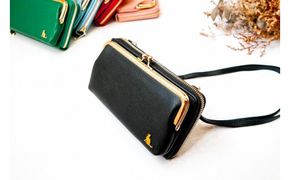 【ブラック】スマホショルダー お財布ショルダー がま口 がま口財布 スマホポーチ スマホポシェット 232238_CM031VC05