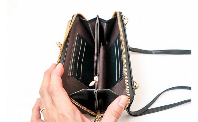 【ブラック】スマホショルダー お財布ショルダー がま口 がま口財布 スマホポーチ スマホポシェット 232238_CM031VC05