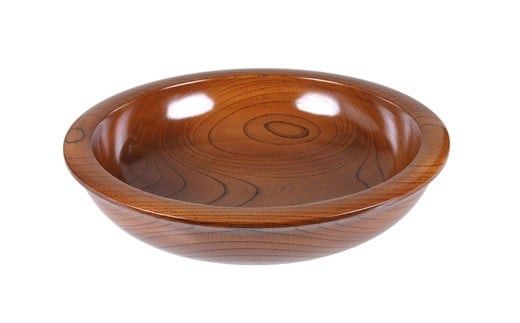 スリ漆ケヤキ尺三寸木鉢【尺三寸木鉢 ケヤキ材 直径38.5cm×11.5cm 日本のケヤキ 手作り 工芸品 透漆塗り 国産天然木 おしゃれ プレゼント 記念 お祝い コネ鉢  そば 神奈川県 小田原市 】 142069_AR023