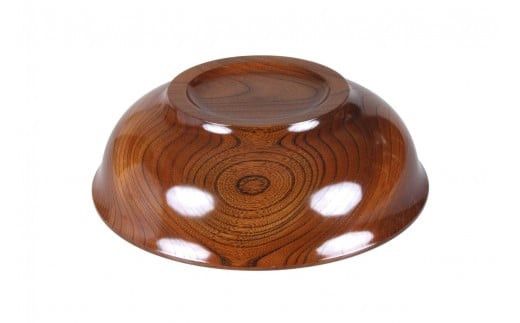 スリ漆ケヤキ尺三寸木鉢【尺三寸木鉢 ケヤキ材 直径38.5cm×11.5cm 日本のケヤキ 手作り 工芸品 透漆塗り 国産天然木 おしゃれ プレゼント 記念 お祝い コネ鉢  そば 神奈川県 小田原市 】 142069_AR023