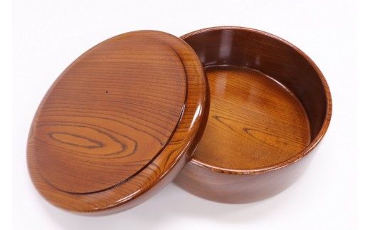 小田原漆器　1尺2寸茶ビツ【漆塗り 国産天然木 おしゃれ プレゼント 記念 お祝い ふっくらとしたデザイン 木製食器 日用品 キッチン用品 木製 直径385mm×高さ140mm 小田原漆器 神奈川県 小田原市 】 142069_BA007