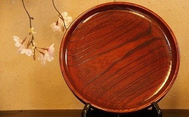 小田原漆器　1尺寸薄盆【漆塗り 国産天然木 おしゃれ プレゼント 記念 お祝い ふっくらとしたデザイン 木製食器 日用品 キッチン用品 木製 直径295mm×高さ25mm 小田原漆器 神奈川県 小田原市 】 142069_BA010