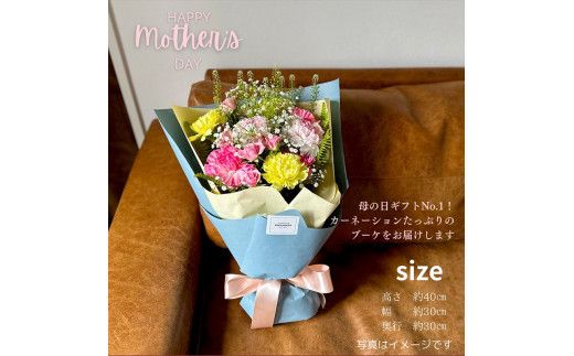 《母の日限定》カーネーションのブーケ＜出荷時期：2026年5月6日～5月9日＞ 142069_BN041
