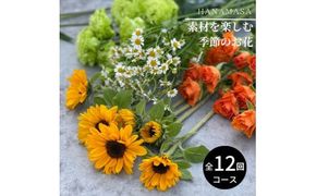 【お花の定期便】素材を楽しむ季節のお花(全12回）【素材を楽しむ季節のお花 フラワーライフ 切り花セット 毎月お届け 花本来の長さ 季節のお花 ご自宅にお届け 生け花 観賞用 飾り用 旬の枝物 全12回 神奈川県 小田原市 】 142069_BN043