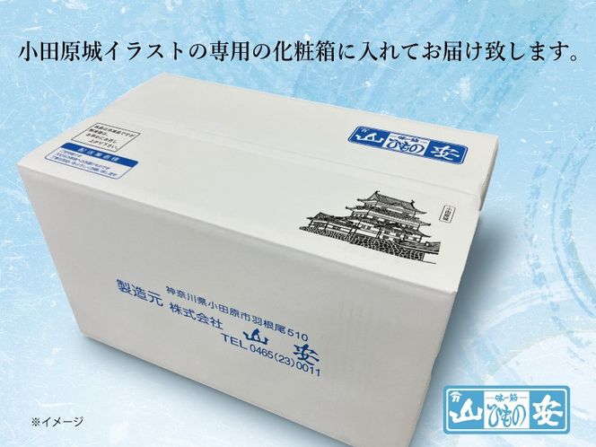 【 小田原 山安 】老舗の極干物 詰め合わせ４種 (10枚) 【 縞ほっけ開き干し 真あじ開き干し 金目鯛開き干し いか開き干し 干物 詰合せ 神奈川県 小田原市 】 142069_BU011