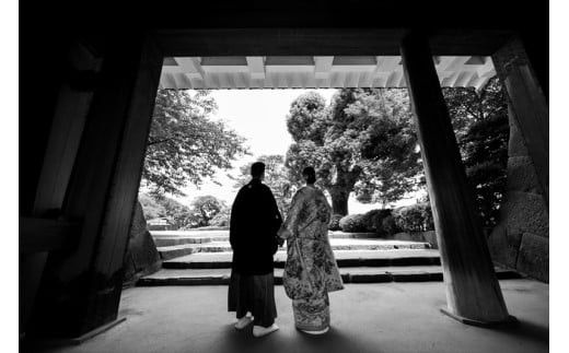 小田原城フォトウェディング（60分撮影・衣装・美容・写真データ付き）【小田原 出張撮影 60分 撮影データ 写真データ 写真 カメラマン 同行撮影 時間内撮影し放題　小田原城 結婚 結婚写真 神奈川県 小田原市 】 142069_CK009