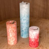 ブロック円柱キャンドル3本セット【防災 停電 キャンプ いやし アウトドア オシャレ シンプル 大 中 小 ロウソク ローソク リラックス 北欧 ナチュラル インテリア雑貨 日用品雑貨 生活雑貨 神奈川県 小田原市 】 142069_CX004