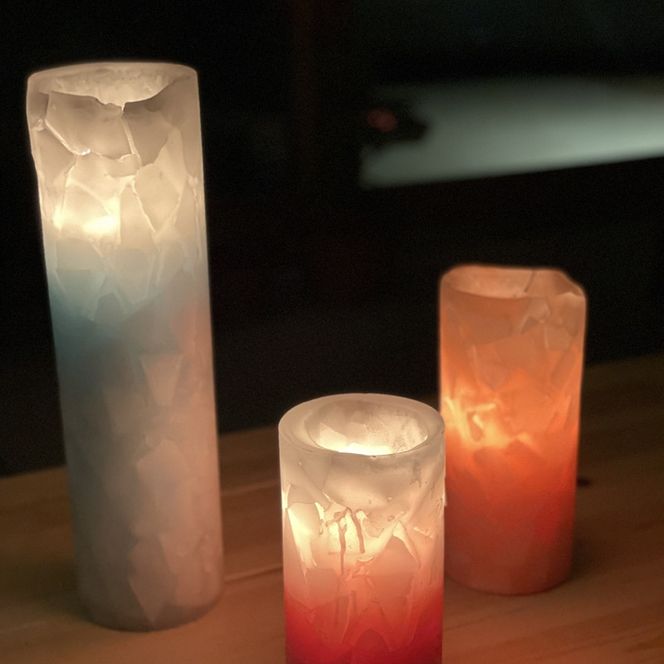 ブロック円柱キャンドル3本セット【防災 停電 キャンプ いやし アウトドア オシャレ シンプル 大 中 小 ロウソク ローソク リラックス 北欧 ナチュラル インテリア雑貨 日用品雑貨 生活雑貨 神奈川県 小田原市 】 142069_CX004