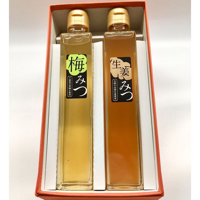フルーツ漬け蜂蜜2本セット（梅みつ＆生姜みつ）【はちみつ ハチミツ 蜂蜜 家庭用 自宅用 贈答品 贈答用 ギフト お取り寄せ 御中元 お中元 お歳暮 父の日 母の日 贈り物 梅 生姜 フルーツ 神奈川県 小田原市 】 142069_CZ001