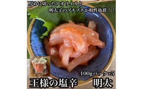 王様の塩辛 明太子 小パック 5枚【 惣菜 いかの塩辛 あおりいか 珍味 海鮮 お取り寄せ 御中元 お中元 お歳暮 父の日 母の日 贈り物 日本酒 焼酎】【家庭用 自宅用 贈答品 贈答用 ギフト 神奈川県 小田原市 】 142069_DQ010