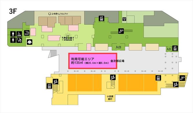 ミナカ小田原3階金次郎広場　半面利用権利コース【 神奈川県 小田原市 】 142069_EU008