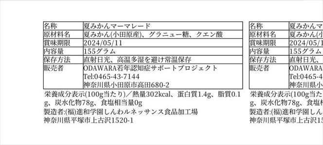  「小田原」 夏みかんマーマレード2個入り【夏みかん みかん マーマレード ジャム 神奈川 小田原 】 142069_FG002