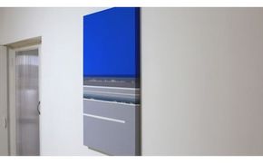 原画【彼女の家までの残りの道を歩いた】オリジナル風景画　キャンバス ペインティング　小田原出身在住イラストレーターの作品　心象風景　子供の頃見た風景　海　空　山 142069_FU004