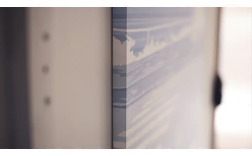 原画【gift】オリジナル風景画　キャンバス ペインティング　小田原出身在住イラストレーターの作品　心象風景　子供の頃見た風景　海　空　山 142069_FU006