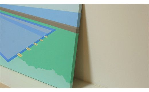 原画【お家に帰ろう】オリジナル風景画　 ペインティング　小田原出身在住イラストレーターの作品　心象風景　子供の頃見た風景　海　空　山 142069_FU009