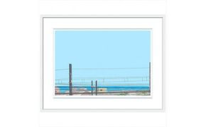 【深くて長い呼吸】小説付き　直筆サイン入り　額付きジークレープリント　小田原にある景色　心象風景　片田舎の風景　子供の頃に見た風景　海　空　山 142069_FU011