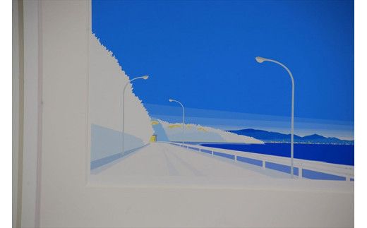 【瞬き】小説付き　直筆サイン入り　額付きジークレープリント　小田原にある景色　心象風景　片田舎の風景　子供の頃に見た風景　海　空　山 142069_FU016