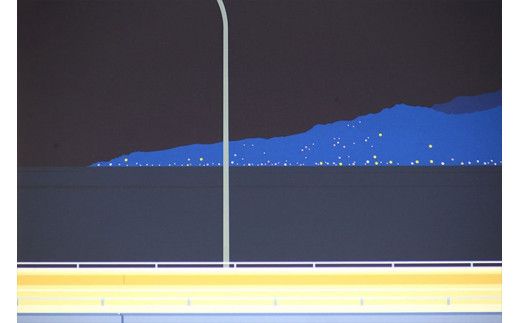 【幸福の孤独と、夜の瞼】小説付き　直筆サイン入り　額付きジークレープリント　小田原にある景色　心象風景　片田舎の風景　子供の頃に見た風景　海　空　山 142069_FU017