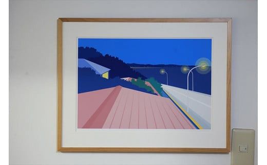 【彼女のうなじと、甘い柑橘の香り】小説付き　直筆サイン入り　額付きジークレープリント　小田原にある景色　心象風景　片田舎の風景　子供の頃に見た風景　海　空　山 142069_FU021