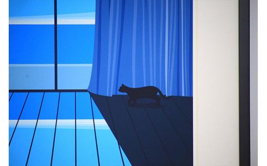 【森の中の小さな明かり】小説付き　直筆サイン入り　額付きジークレープリント　小田原にある景色　心象風景　片田舎の風景　子供の頃に見た風景　海　空　山 142069_FU022